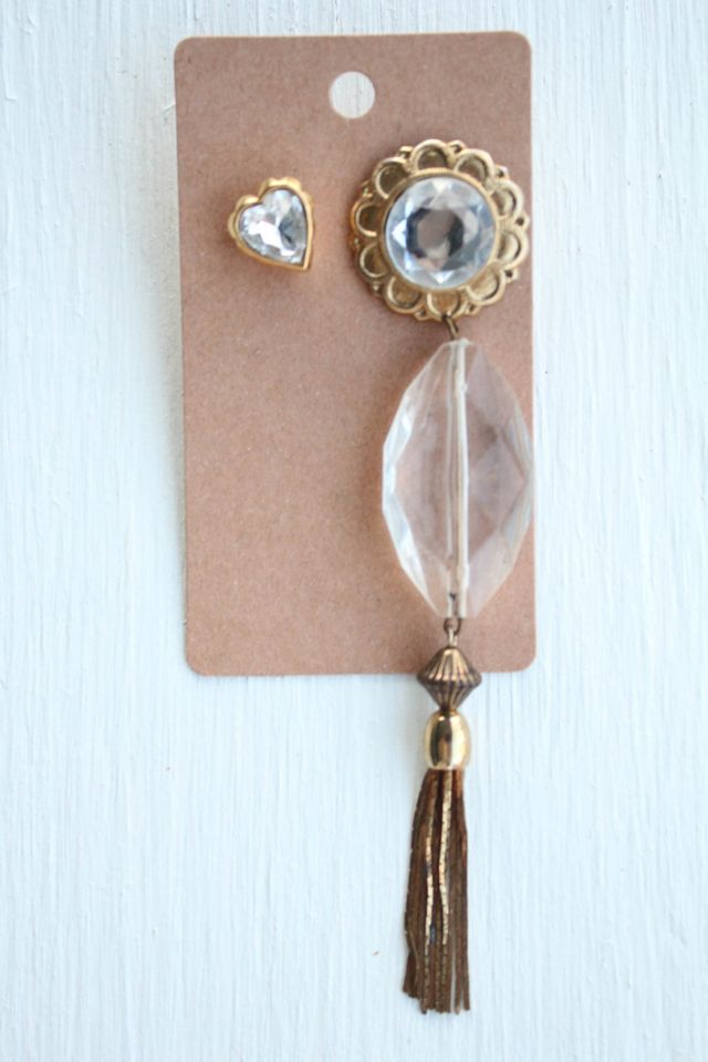 Upcycled Vintage Art Deco Gold Crystal Earrings Selected By Moons + Junes Vintage #1