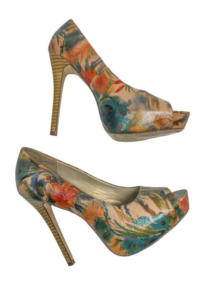 1990s Floral Print Stiletto Heels Selected By Moons + Junes Vintage #2