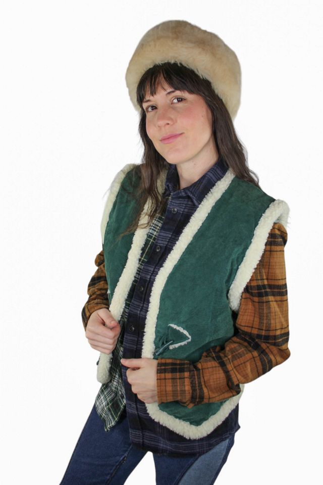 1970s Green Suede Sherpa Vest Selected By Moons + Junes Vintage #2