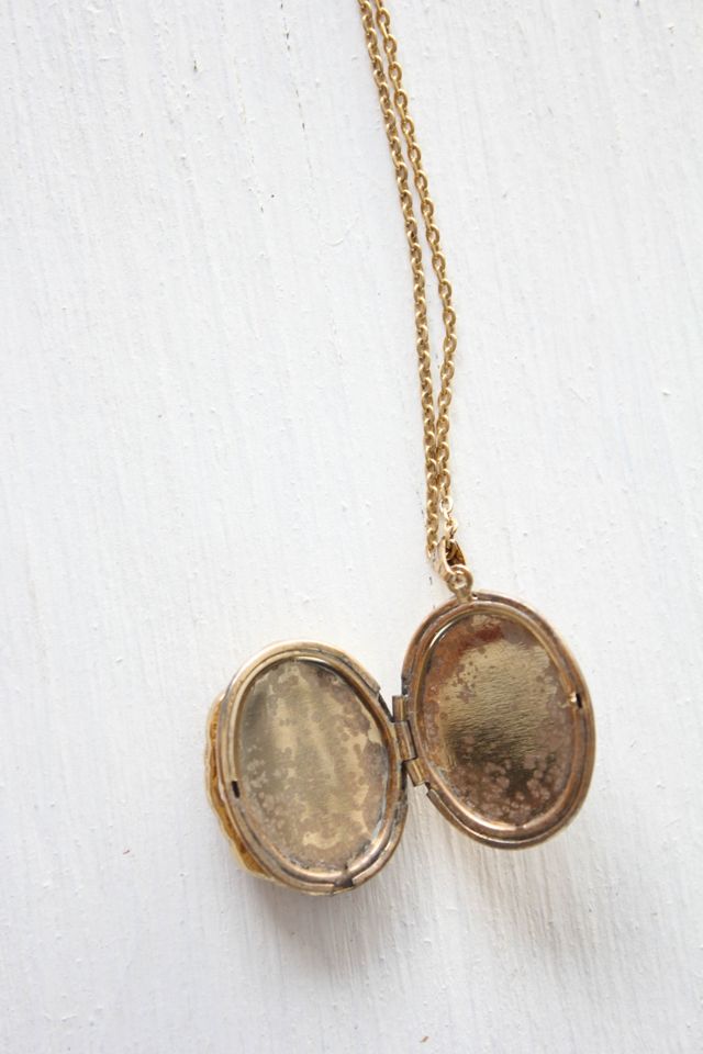 Vintage Cameo Pearl Locket Pendant Necklace Selected By Moons + Junes Vintage #1
