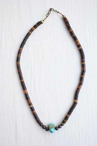 Vintage Turquoise Tigers Eye Beaded Necklace Selected By Moons + Junes Vintage