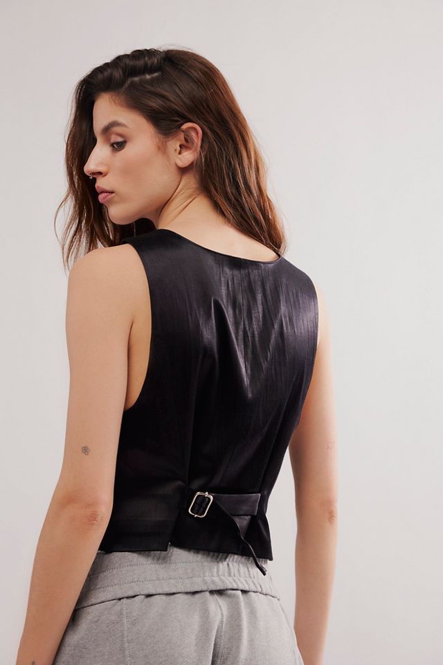 Gilet sans manches en cuir à nœuds Nigel Preston #1