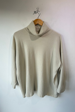 Eskandar O/S NATURAL BEIGE Plush 32L A-Line 100% Cashmere Sweater Vest
