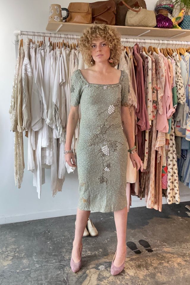 Vintage Bain’s Sage-Grey Beaded and Sequined Dress Selected by The ...