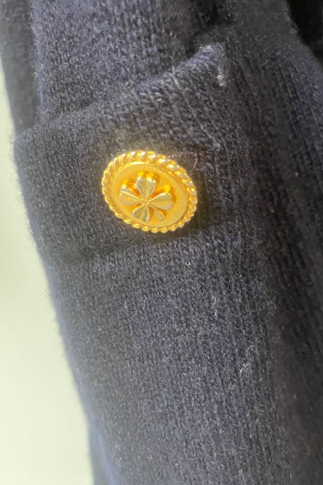 Vintage Chanel Navy Cashmere Cardigan Sweater Selected by The Curatorial Dept. #3
