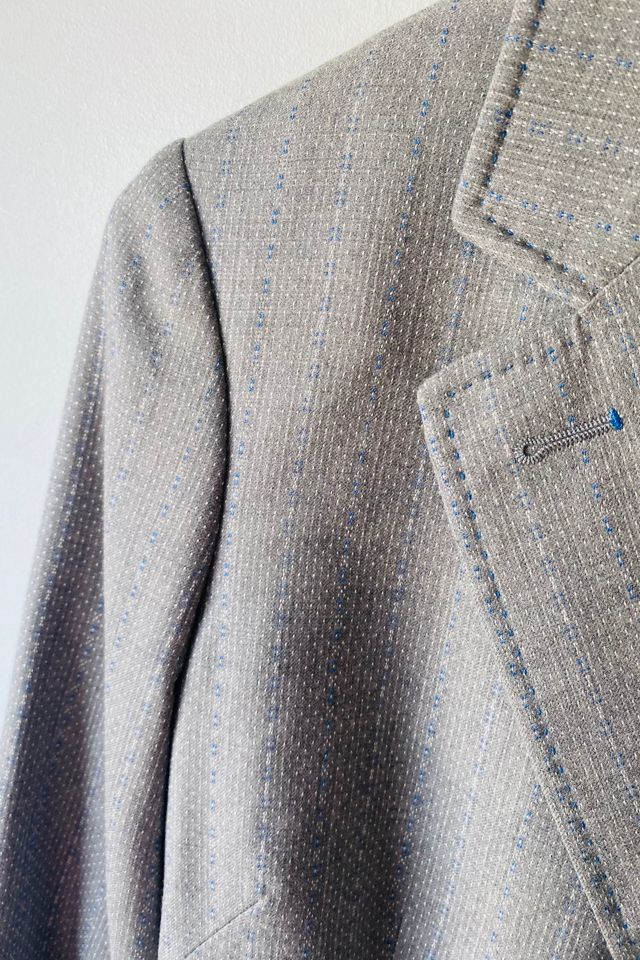 Vintage Paul Smith Blue Grey Wool Jacket Selected by The Curatorial Dept. #1