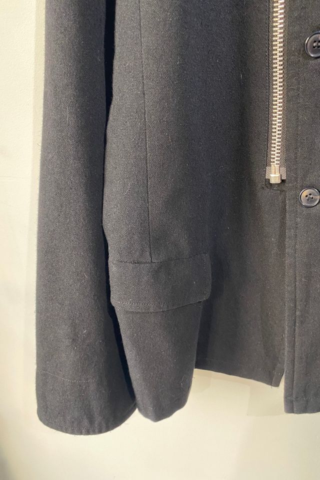 ジャケット・アウター ISSEY MIYAKE men's wool coat sizeL black Pleated Single Breasted Jacket in Black – SVRN
