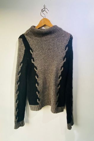 Humanoid Grey and Black Knit Sweater Selected by The Curatorial Dept.