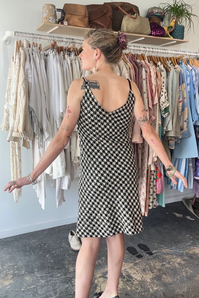 Vintage I. Magnin Woven Houndstooth Beaded Dress Selected by The Curatorial Dept. #3