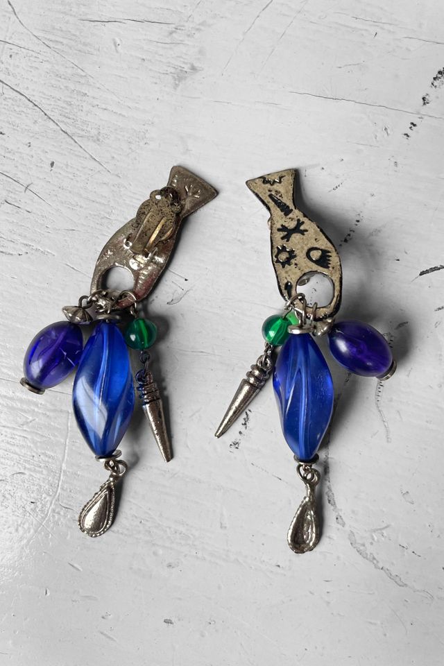 90s Vintage Beaded Fish Earrings Selected by MARMALADE #2