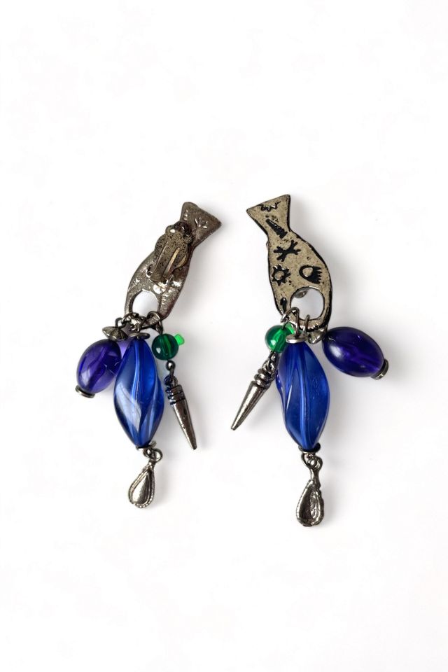 90s Vintage Beaded Fish Earrings Selected by MARMALADE #3