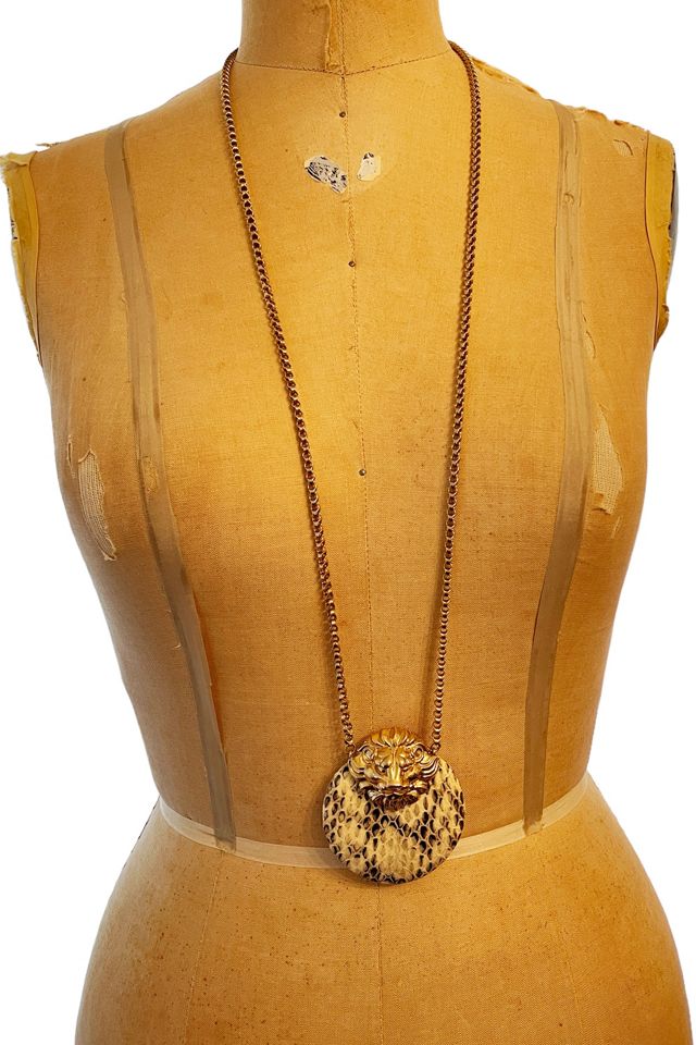 Vintage 1980's Anne Klein Lion Necklace Selected by FernMercantile #1