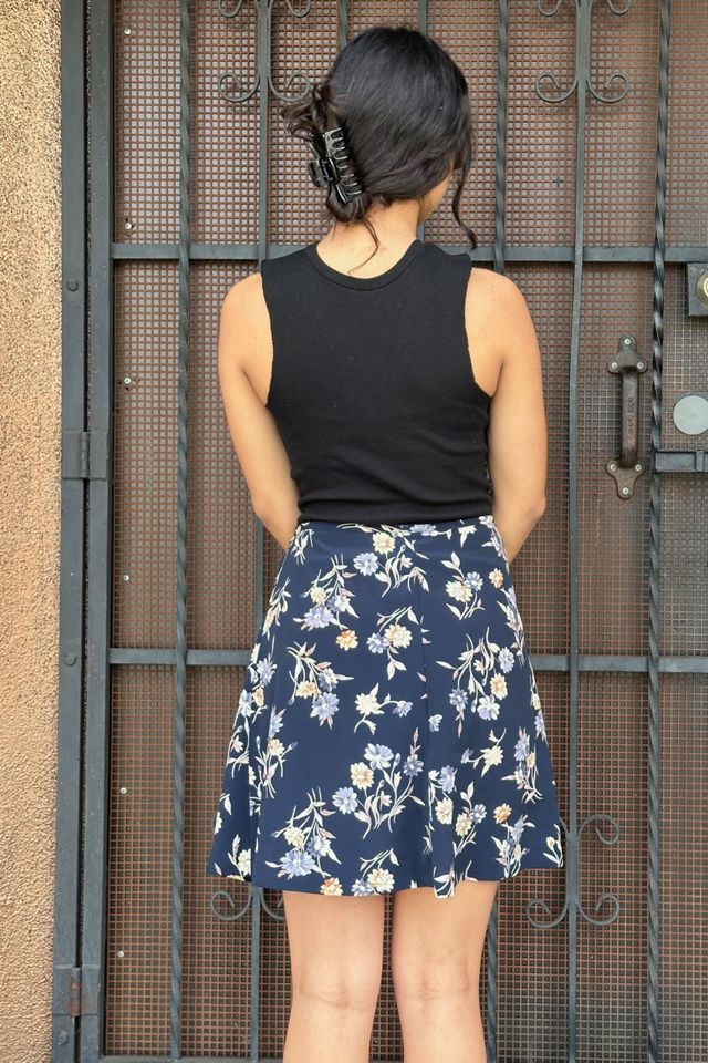 Vintage 1980's Floral wrap Mini Skirt Selected by FernMercantile #1