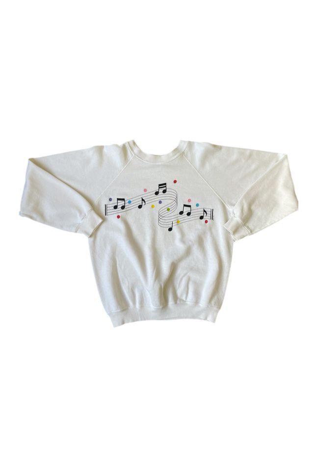 Vintage Musical Notes Sweatshirt Selected By Villains Vintage