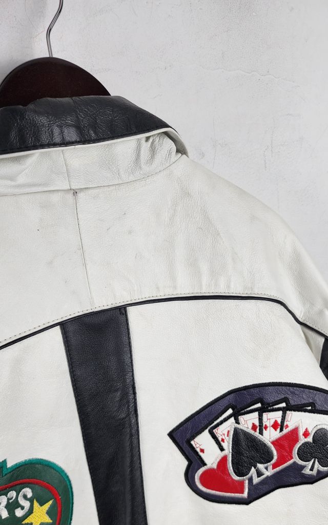 Vintage Casino Themed Bomber Leather Jacket Selected by The Igala NYC #2