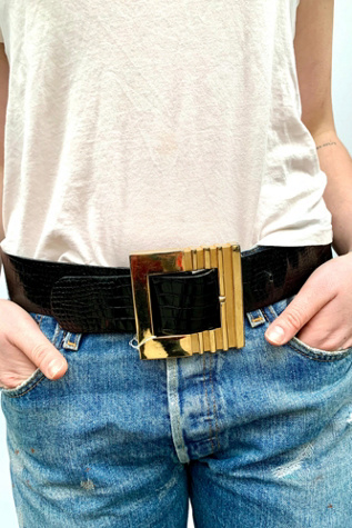 Vintage Leather Buckle Belt