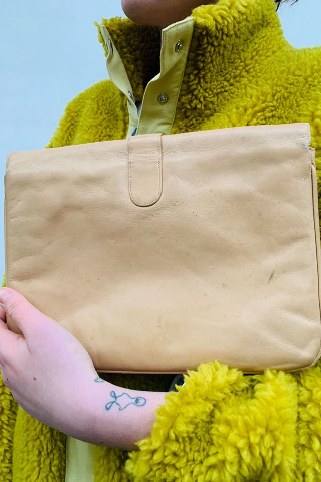 1970’s Tan Leather Clutch Selected by Nomad Vintage #3
