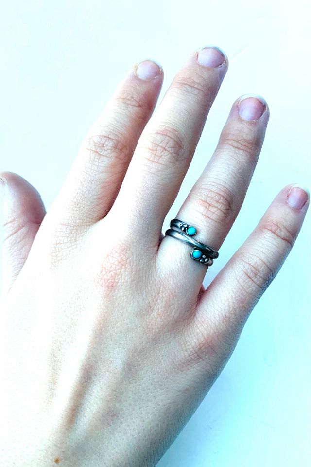 Vintage Silver and Turquoise Ring Selected by Nomad Vintage #1
