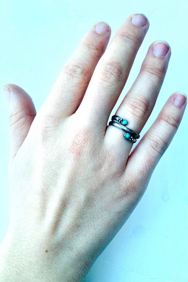 Vintage Silver and Turquoise Ring Selected by Nomad Vintage #2