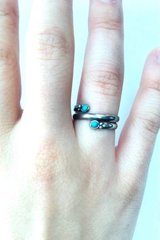 Vintage Silver and Turquoise Ring Selected by Nomad Vintage