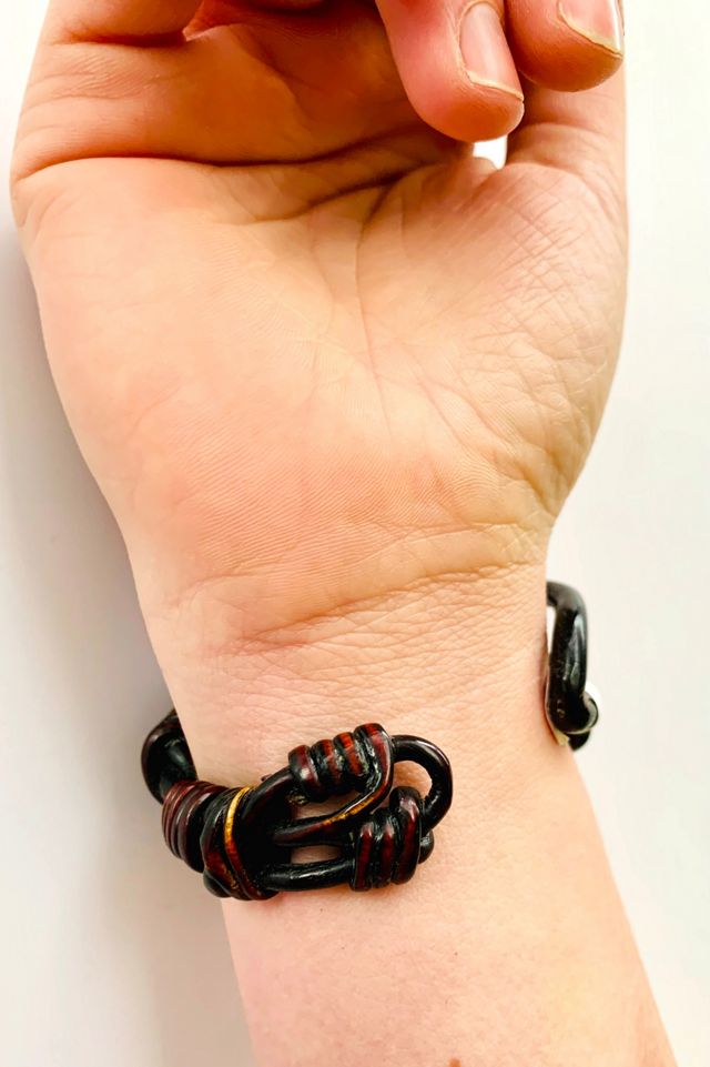 1980’s Black Coral & Lapis Lazuli Cuff Bracelet Selected by Nomad Vintage #3