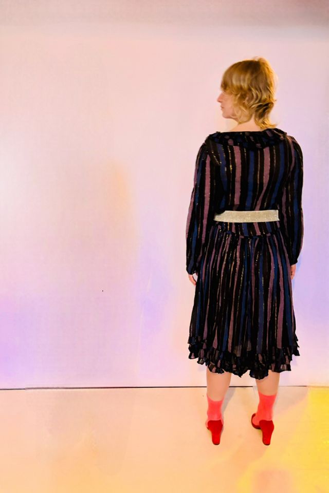 Striped Vintage Ruffle Dress Selected by Atlantic Vintage #1