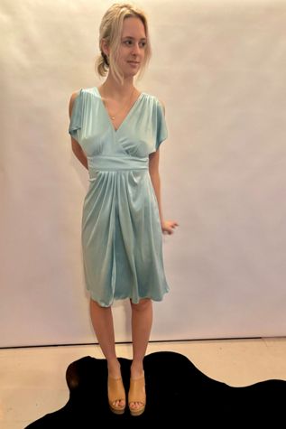 Vintage Satin Blue Angel Dress Selected by Atlantic Vintage