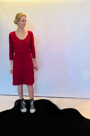 Hand Crochet Scarlet Vintage Dress Selected by Atlantic Vintage