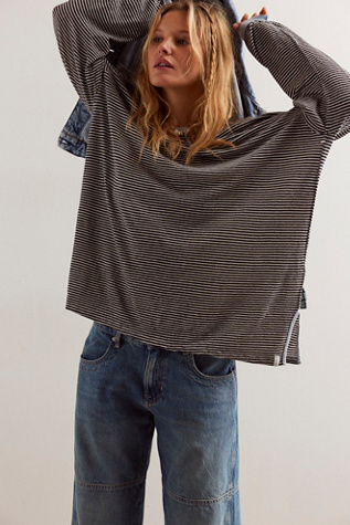 T-shirt rayé Veronica We The Free en Combo Noir Et Blanc, pour femme taille: XS chez Free People