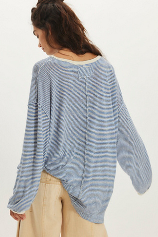 We The Free Veronica Striped Tee at Free People in White, Size: XS