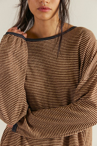 Женская футболка We The Free Veronica Striped, цвет: Овсяный комбинированный — фото 3