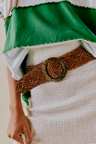Ocean Side Waist Belt by Free People in Brown, Size: M/L