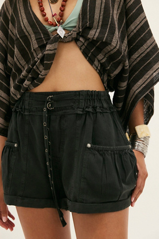 Slow Motion Pull-On Shorts by Free People in Black, Size: S