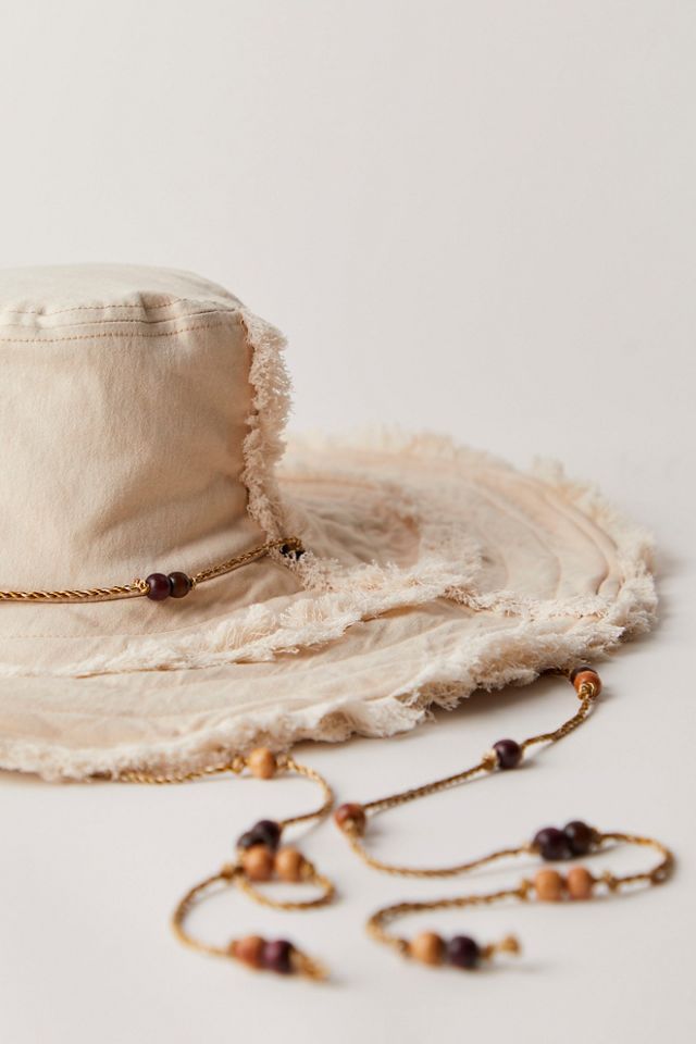 Free People Fiji Frayed Fabric Sunhat NWT Isola - Frayed Edges Boater Toquilla Straw Packable Panama  main image 2