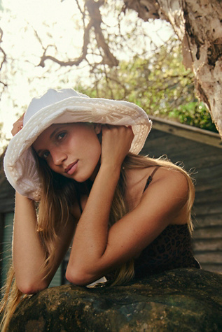 Sunset Brimmed Bucket Hat at Free People in Ivory