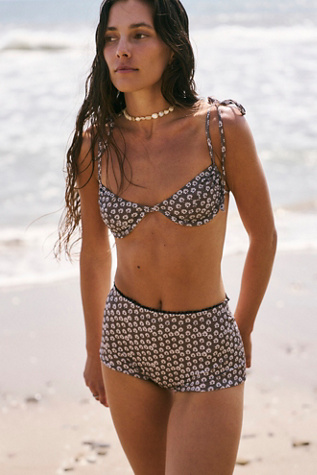 FP x Mare Perpetua Dawn Printed Swim Shorts at Free People in Coco Block, Size: Small