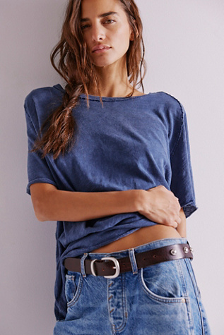 We The Free Rudy Tee At Free People In Dark Denim, Size: Small