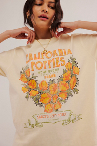 Harvest Vintage Wash Tee by Ragabond at Free People in California Poppies, Size: Small