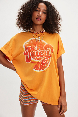 Harvest Vintage Wash Tee by Ragabond at Free People in Orange, Size: S
