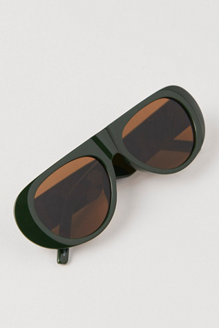 Harley Retro Aviator Sunglasses at Free People in Pine Green