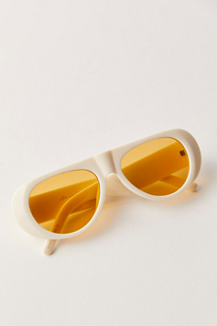 Harley Retro Aviator Oversized Sunglasses by Free People in Red