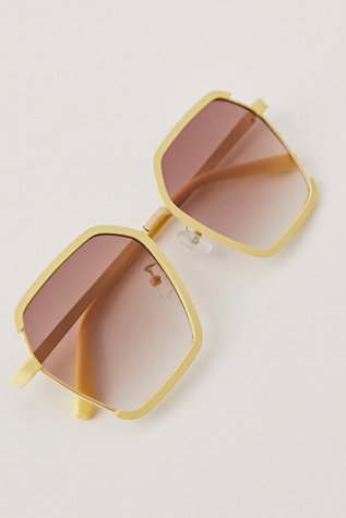 Sage Oversized Square Sunnies At Free People In Banana