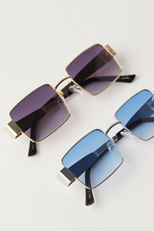 Rover Square Sunnies at Free People in Silver/Blue