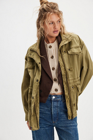 We The Free Arya Utility Jacket at Free People in Dried Herb, Size: XS