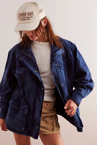 We The Free Arya Utility Jacket at Free People in Navy, Size: XS