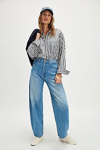 Marimekko Maridenim Barrel Unikko Jeans | Free People Marimekko Maridenim Barrel Unikko Jeans | Free People