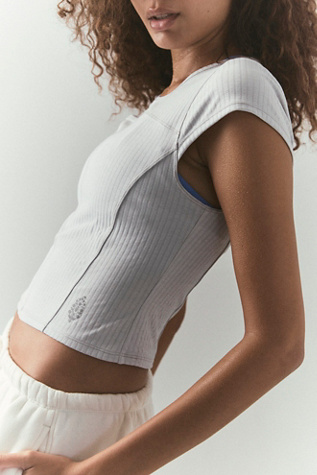 Tempo Ribbed Baby Tee by FP Movement at Free People, Titanium, M