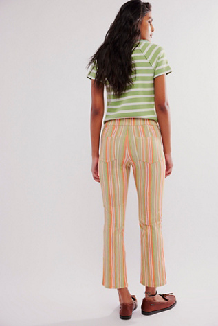 My Feelings Stripe Slim Flare Crop Pants