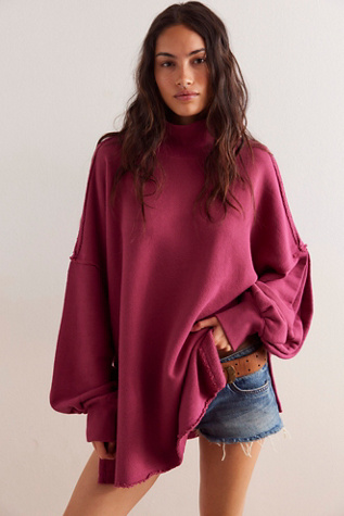 We The Free Wonderful Pullover at Free People in Red Plum, Size: XS