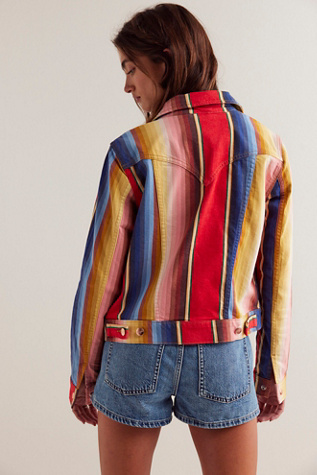 Wrangler X Lainey Wilson Rodeo Trucker Jacket At Free People In Rodeo Ben Stripe, Size: Small